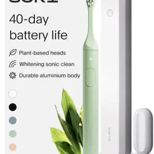 Sustainable Electric Toothbrush for Adults – 40-Day Battery, Slim Sonic Design | Durable, Travel-Friendly & Made to Last